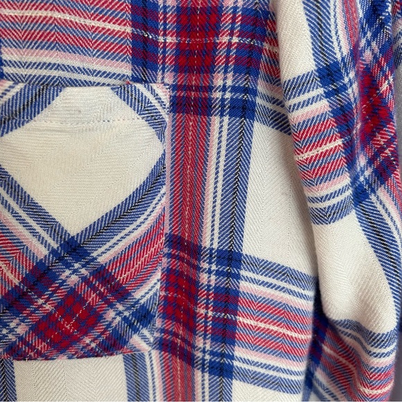 Rails Soft Plaid Button-up Top Hunter White Azure Scarlet XS - Picture 10 of 12